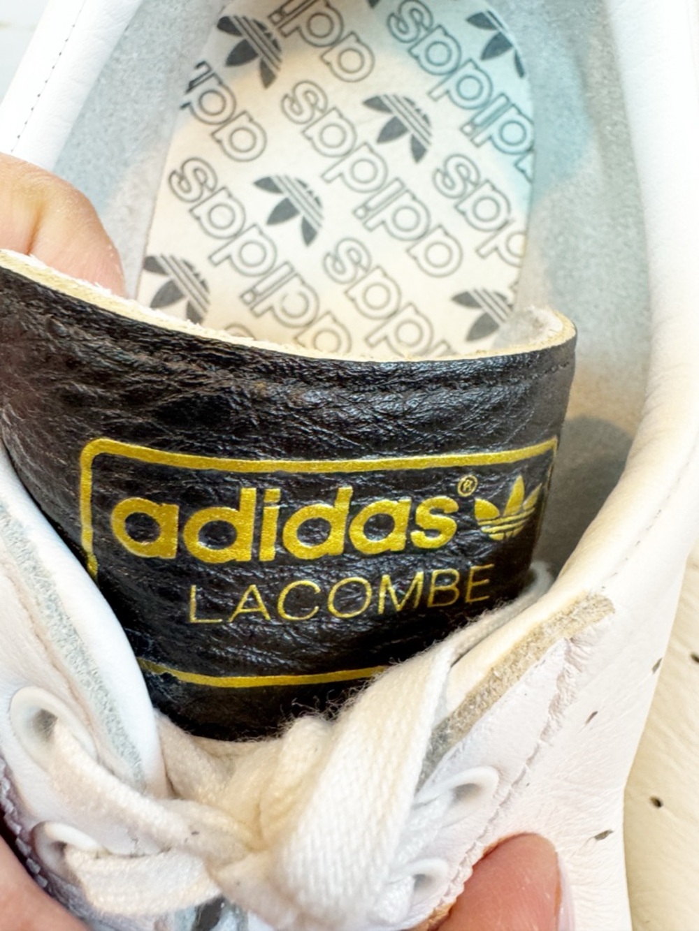 Adidas | White Leather Lacombe Lace-Up Sneaker, 8.5 - Picture 9 of 12